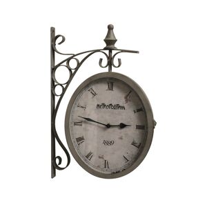 CHEMIN DE CAMPAGNE Horloge de gare en métal marron et verre 32.5 x 48 cm - Publicité