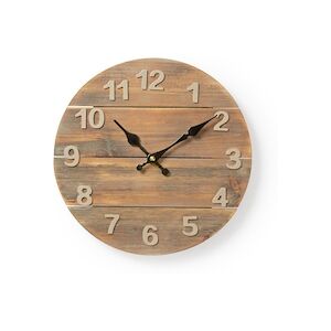 Nedis Horloge Murale Circulaire Marron Diamètre 30cm Bois Usage Non Intensif Nedis