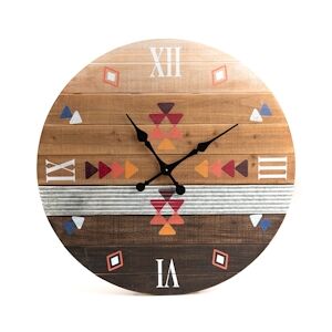 AMADEUS Horloge Colorado - Décoré Rond Bois Amadeus 76x6 cm