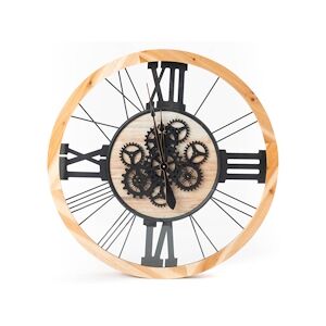 AMADEUS Horloge Oslo 80 cm - Marron Rond Bois Amadeus 79.79x9 cm