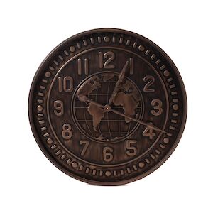 AMADEUS Horloge monde - Marron Rond Métal Amadeus 80x6.799 cm