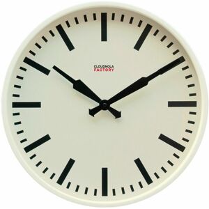 Horloge murale blanche 45cm Factory Station - Cloudnola