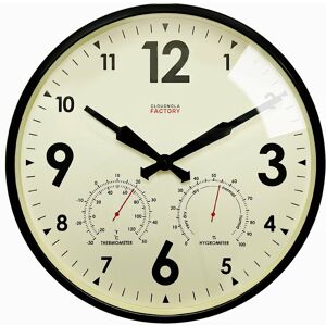 Horloge murale d'extérieur noire 45 cm Factory - Cloudnola