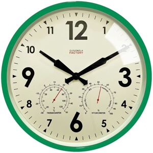 Horloge murale d'extérieur verte 30 cm Factory - Cloudnola