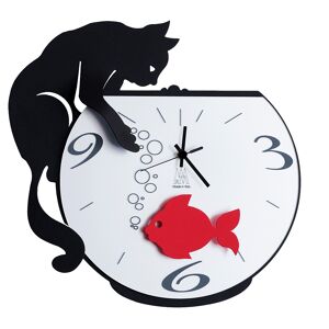ARTI E MESTIERI horloge murale TOMMY & FISH (Noir - Metal et verre)