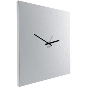 dESIGNoBJECT horloge murale avec mirror carré NARCISO (Bordure gris clair - Tôle coupée au laser)