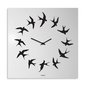 dESIGNoBJECT horloge murale BIRDS (Blanc - Tôle coupée au laser)