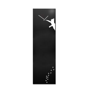 dESIGNoBJECT horloge murale CAT CLOCK (Noir - Tôle coupée au laser)