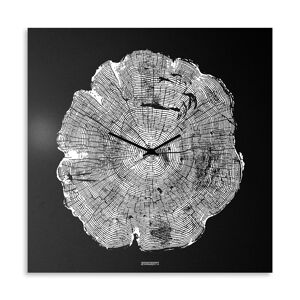 dESIGNoBJECT horloge murale LIFE (Noir / Blanc - Tôle coupee au laser)