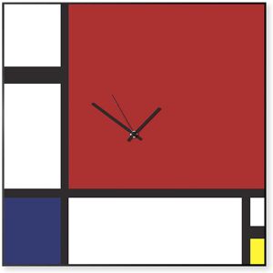 dESIGNoBJECT horloge murale MONDRIAN (50 x 50 cm - Tôle coupée au laser)