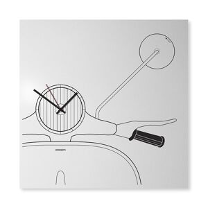 dESIGNoBJECT horloge murale SCOOTER (Blanc - Tôle coupée au laser)