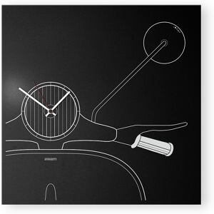 dESIGNoBJECT horloge murale SCOOTER (Noir - Tôle coupee au laser)