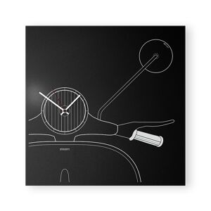 dESIGNoBJECT horloge murale SCOOTER (Noir - Tôle coupée au laser)