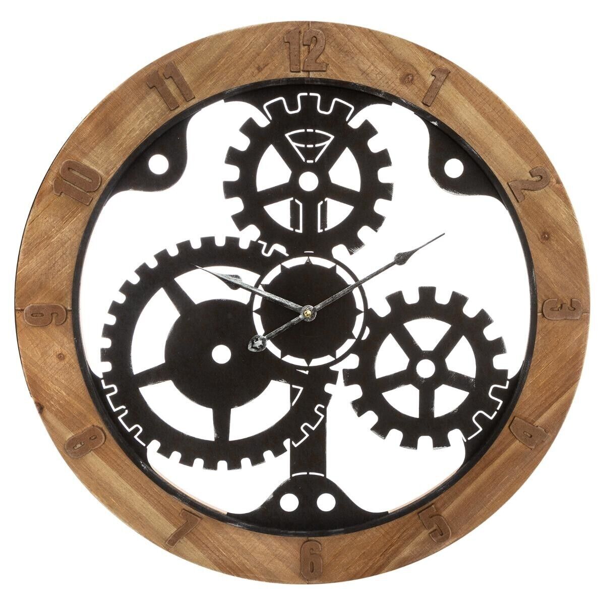 Atmosphera Horloge mécanique, métal bois D58 cm