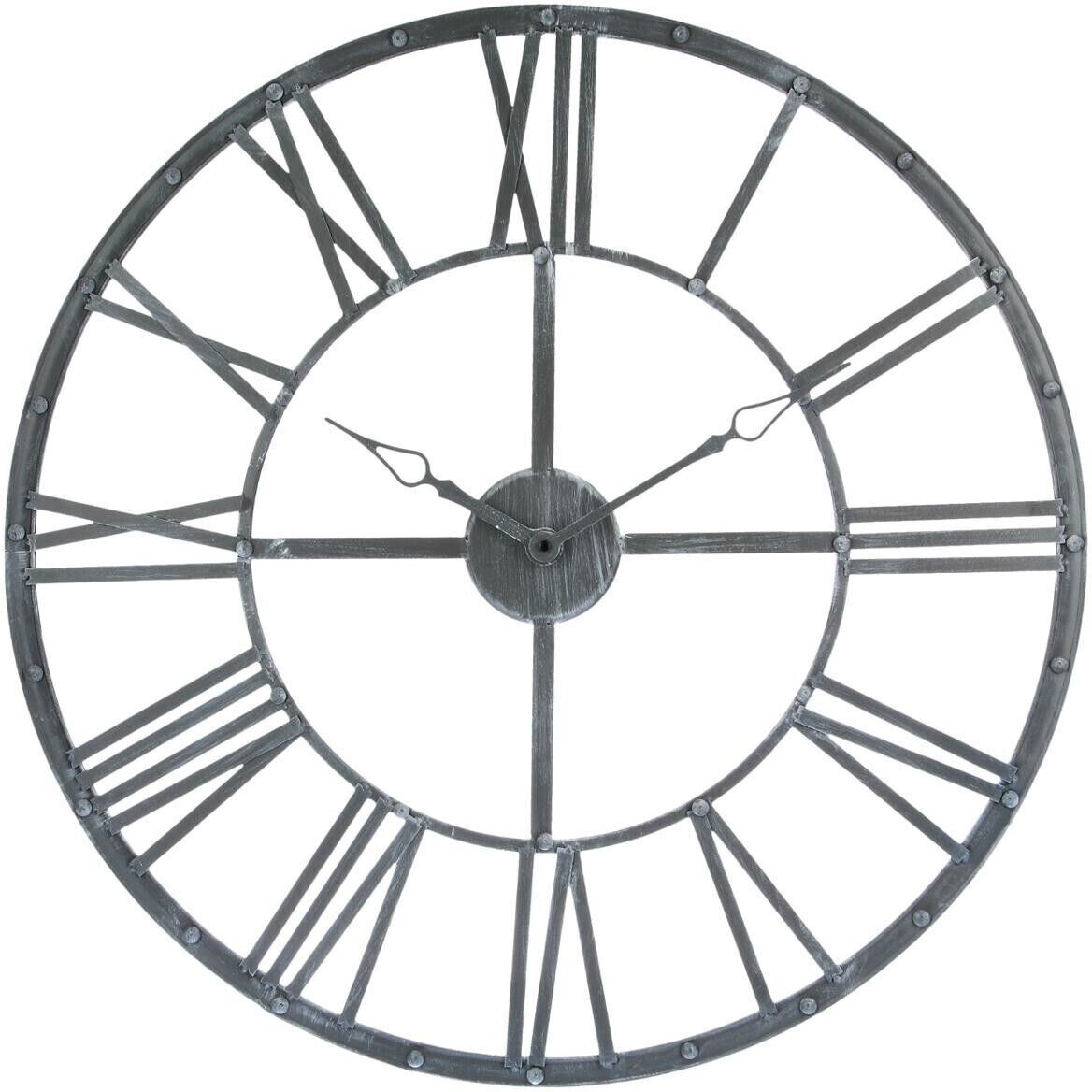 Atmosphera Horloge "Vintage" grise, métal D70 cm