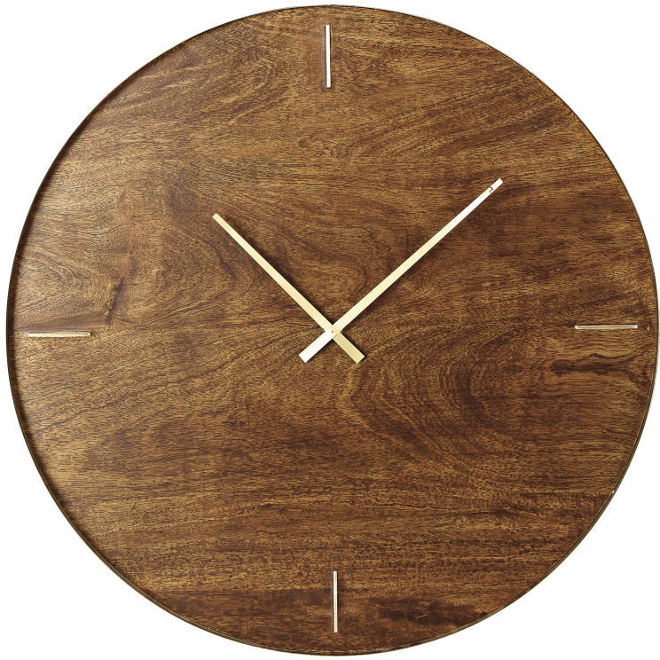 Maisons du Monde Horloge en manguier et métal doré D81