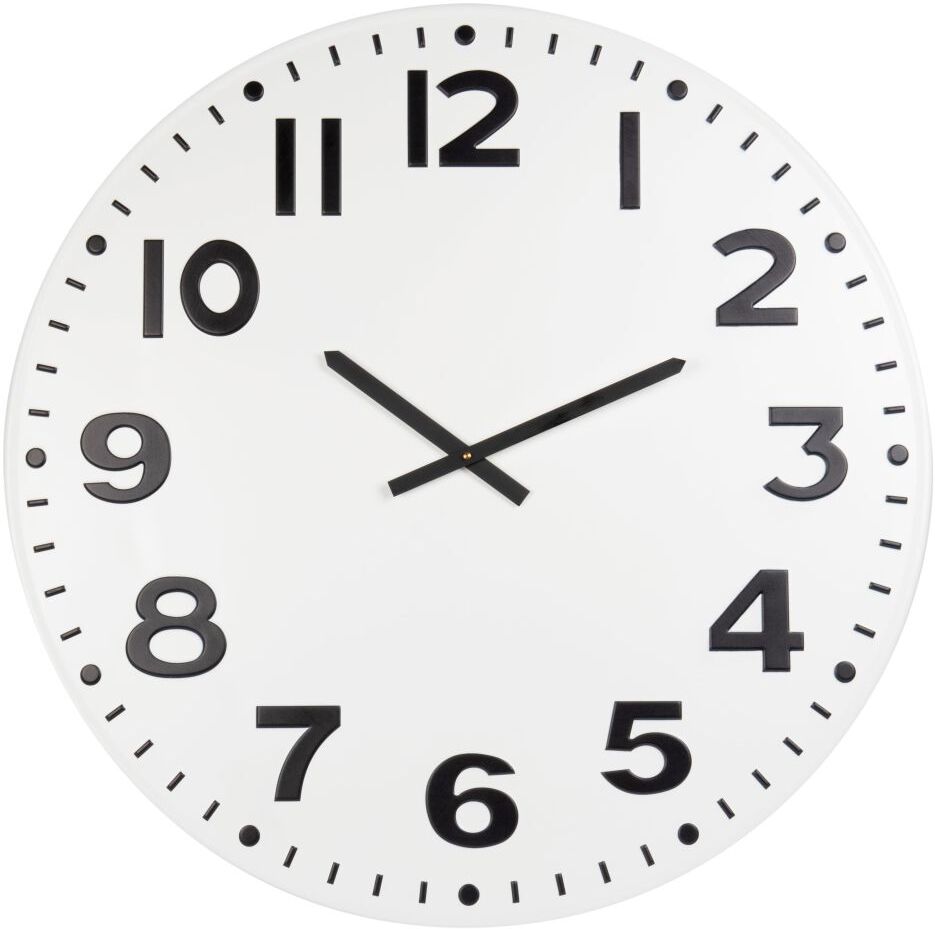 Maisons du Monde Horloge en métal blanc et noir D78