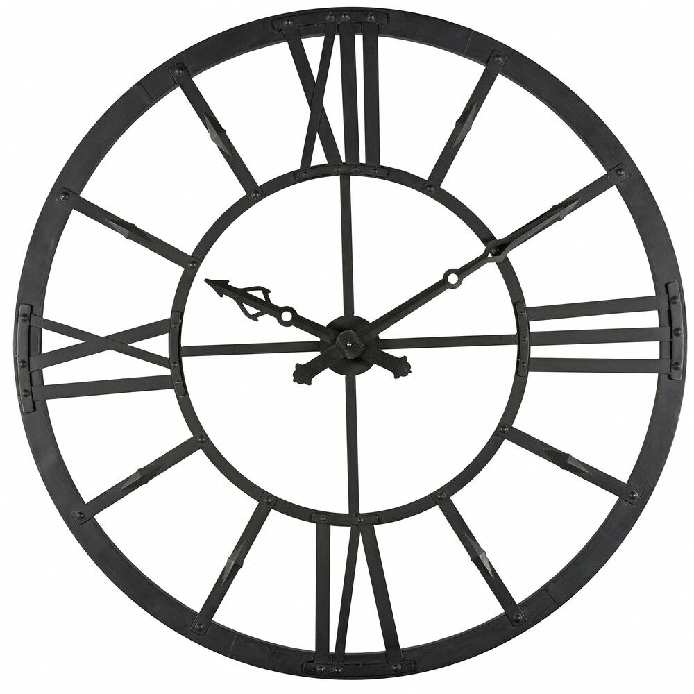 Maisons du Monde Horloge lumineuse en métal noir D.121cm