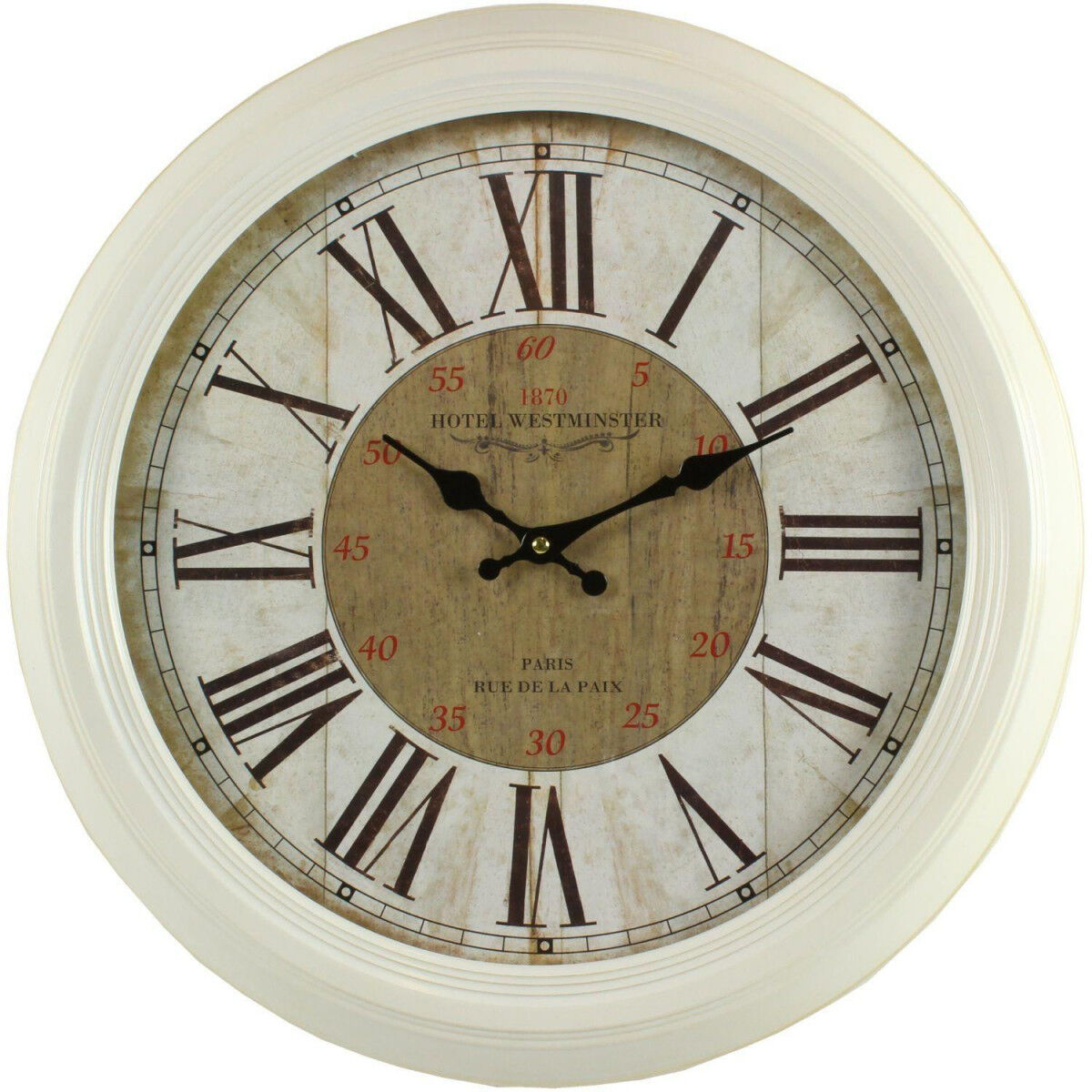 Décoration d'fois Horloge Ancienne Murale Hôtel Westminster 47cm - Fer - Blanc