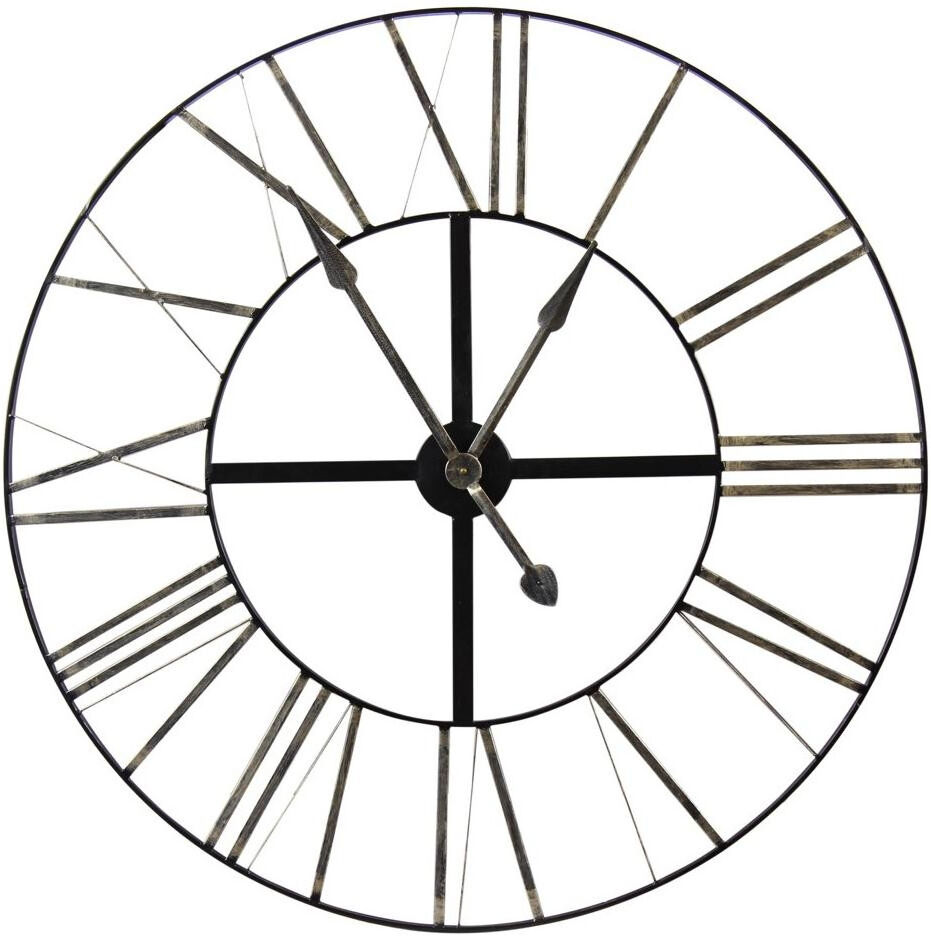 Décoration d'fois Grande Horloge Ancienne Fer Forgé 90cm - Noir