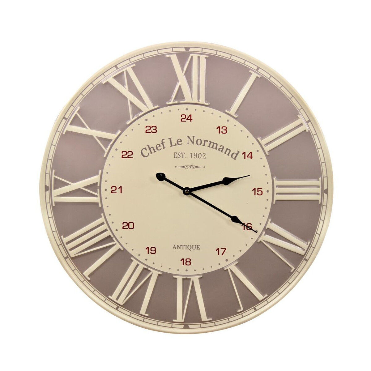 Décoration d'fois Horloge Ancienne Metal Chef Le Normand 58cm - Métal - Blanc