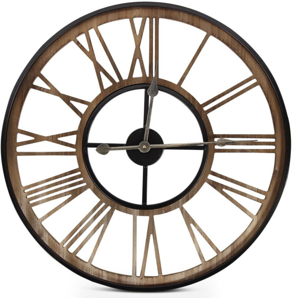 Décoration d'fois Grande Horloge Ancienne Fer Forge Marron 60x3x60cm