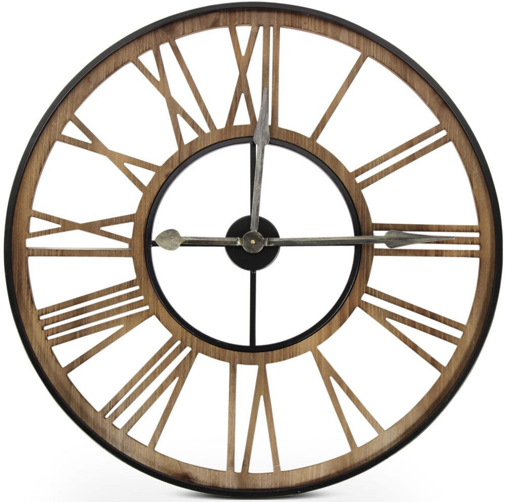 Décoration d'fois Grande Horloge Ancienne Fer Forge Marron 80x4x80cm