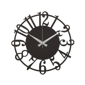 HOMEMANIA Orologio Numeri in Metallo, Nero,