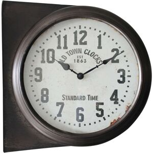 Milani Home Orologio Analogico Da Parete Stile Vintage Classico In Metallo Antracite 39.5 x 40.5 x 26.5 cm