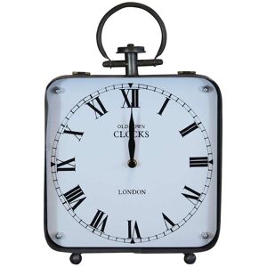 Milani Home Orologio Classico Da Appoggio Soprammobile Analogico Stile Vintage Classico Bianco 25.5 x 38.5 x 7.5 cm