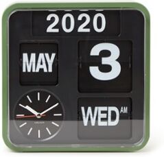 Karlsson Calendar Clock Mini Flip wandklok - Groen