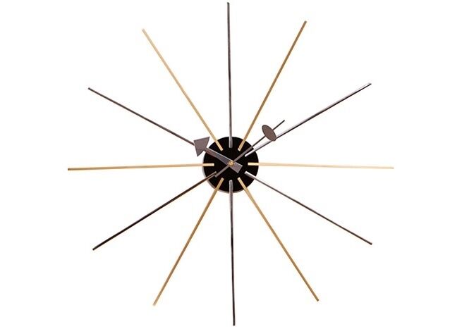 domini wandklok Star clock veelkleurig - Ø61 x D7cm - houten geschilderde spindels en een hoge kwaliteit quartz uurwerk