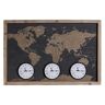 DKD Home Decor Wandklok metaal MDF wereldkaart (90 x 5 x 60 cm)