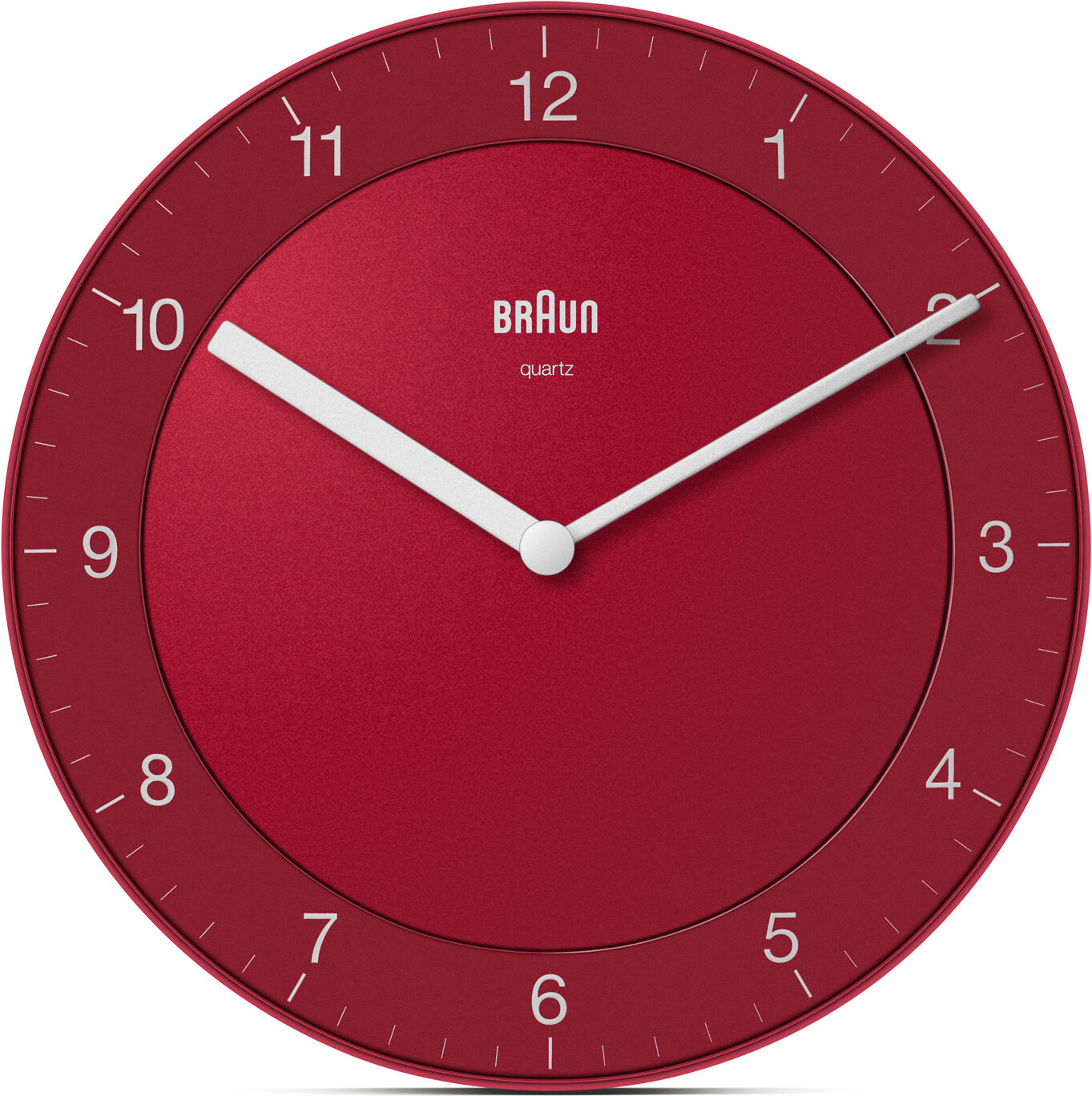 Braun Rød veggklokke fra Braun (lydløs) - Braun Wall Clock BC06R