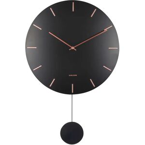 Karlsson väggklocka Impressive pendulum black with copper KA5863BK