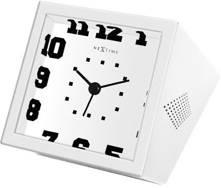 NEXTIME Square White Väckarklocka