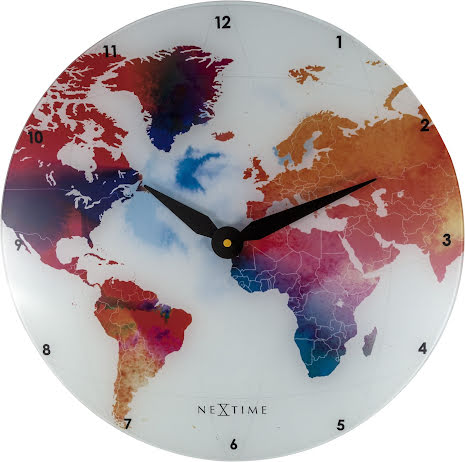 NEXTIME Colorful World Väggklocka Ø43cm