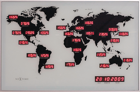 NEXTIME World Time Digit 55x36x4 Väggklocka