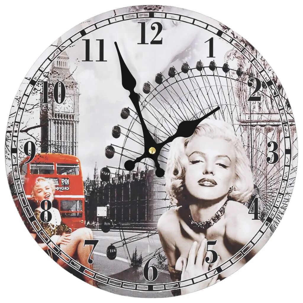 vidaXL Vintage nástenné hodiny Marilyn Monroe 30 cm