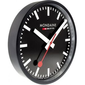 Mondaine Clock Wall Black Frame 25cm