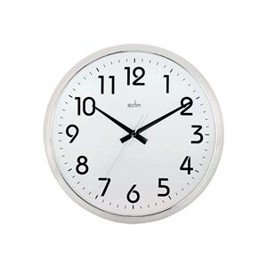 Acctim Orion Silent Sweep Wall Clock 320mm Chrome/White