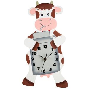 Teamson Kids Fantasy Fields Childrens Happy Farm Wooden Cow Wall Clock Kids Bedroom