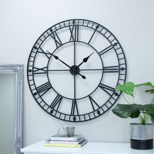 Large Black Iron Skeleton Wall Clock Material: Iron
