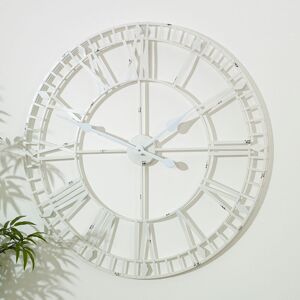 Large White Skeleton Wall Clock Material: Metal