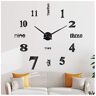 SOLEDI Wall Clock Frameless DIY 3D Wall Clock Large Wall Clocks for Living Room