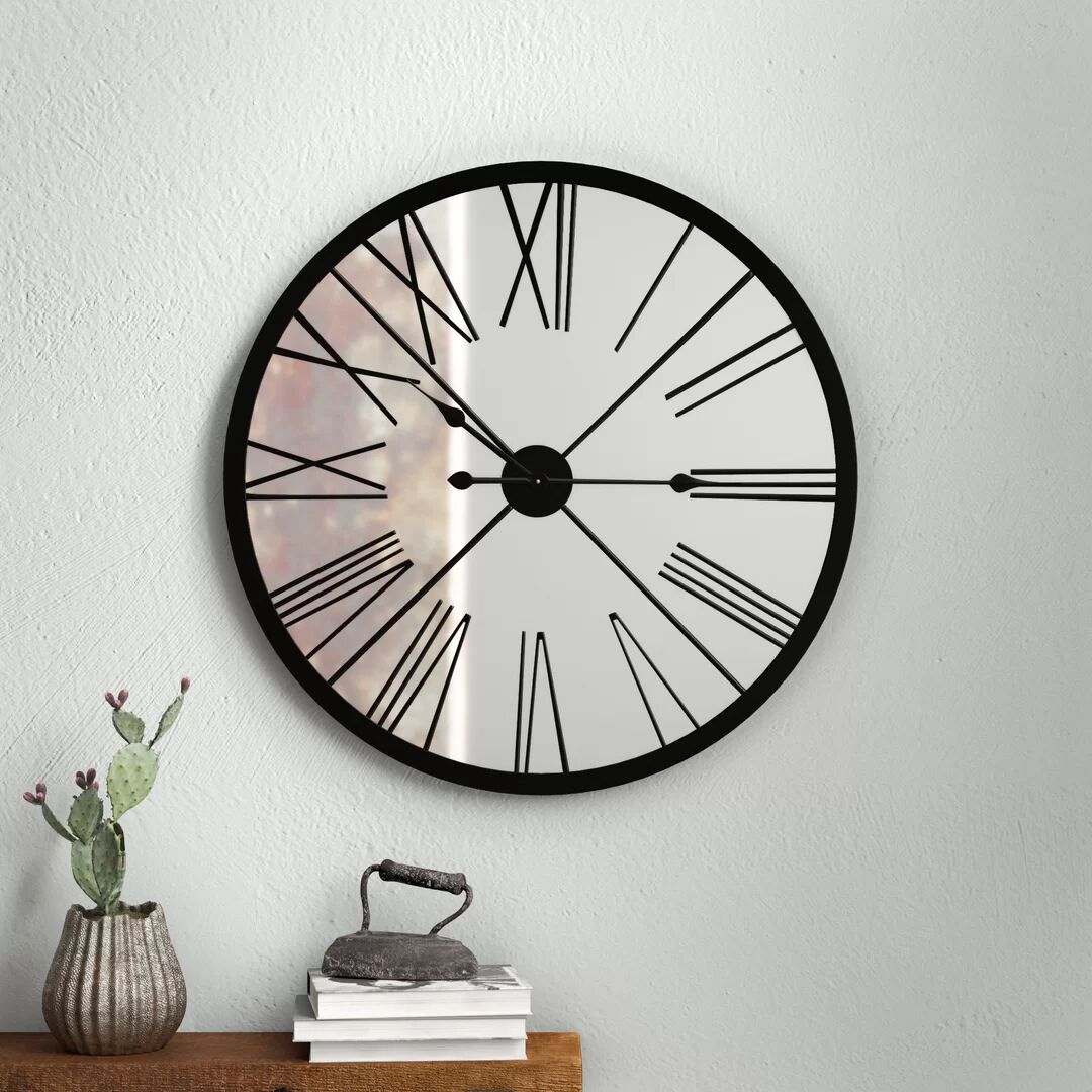 Photos - Wall Clock Borough Wharf Oversized Quentin Rustic Metal Mirror  - 70 cm / 2