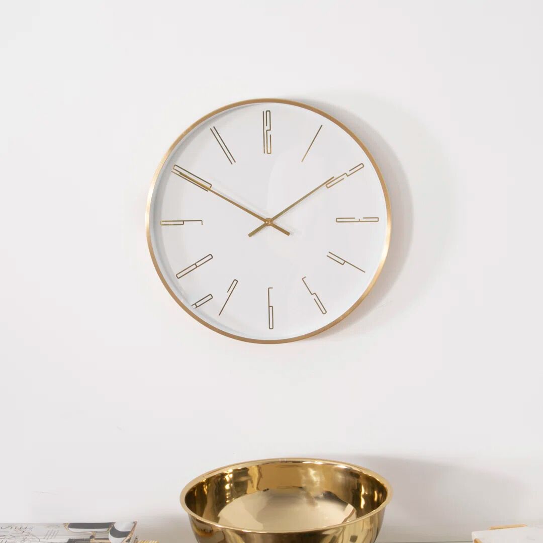 Photos - Wall Clock Fairmont Park Candra 40cm Silent  white/yellow 40.0 H x 40.0 W x