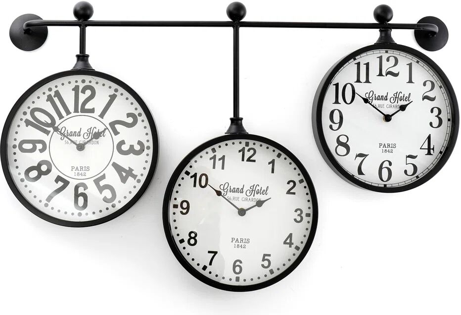 Photos - Wall Clock Rosalind Wheeler Aansh  black/white 79.0 H x 79.0 W x 9.0 D cm