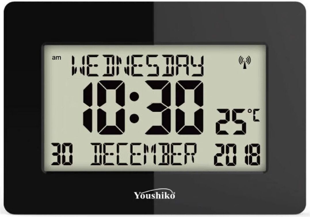 Photos - Wall Clock Youshiko Silent  black 16.0 H x 23.0 W x 2.5 D cm