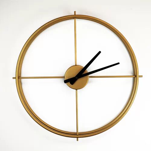 Metro Ashcraft 50cm Wall Clock Metro Lane Colour: Gold 26cm H X 90cm W X 90cm D